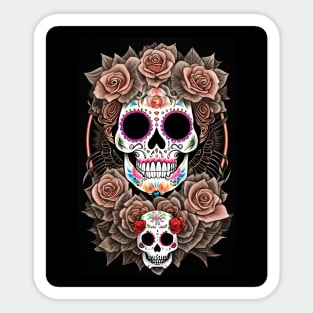 Stunning Sugar Skull Art - Celebrate Tradition Sticker